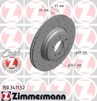 Тормозной диск - ZIMMERMANN Otto Zimmermann GmbH 150341152
