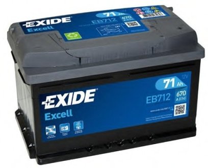 Стартерная аккумуляторная батарея; Стартерная аккумуляторная батарея EXIDE EB712
