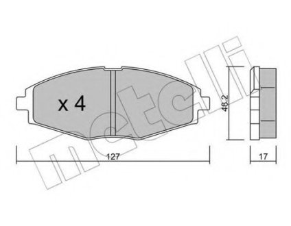 Комплект тормозных колодок, дисковый тормоз METELLI 2202930 (фото 1)