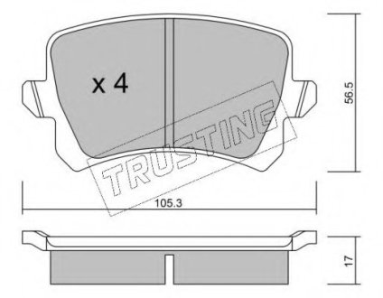 Комплект тормозных колодок, дисковый тормоз TRUSTING 8220 (фото 1)