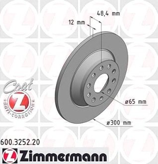 Тормозной диск 600.3252.20 Otto Zimmermann GmbH 600325220 (фото 1)