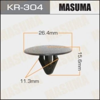 Кліпса (пластикова кріпильна деталь) Masuma KR304 (фото 1)