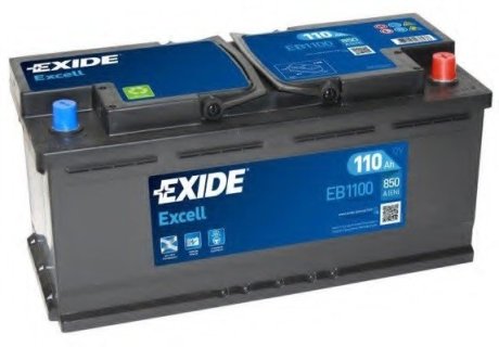 Акумулятор стартерний 110 Excell 6СТ-110 Євро EXIDE EB1100 (фото 1)