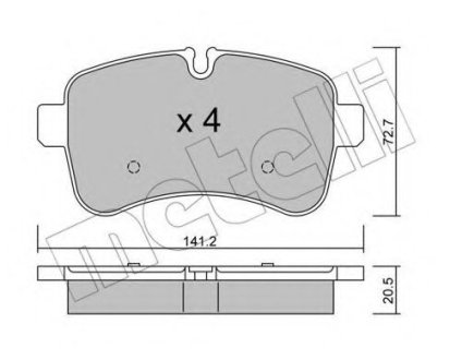 Комплект тормозных колодок, дисковый тормоз METELLI 2207110