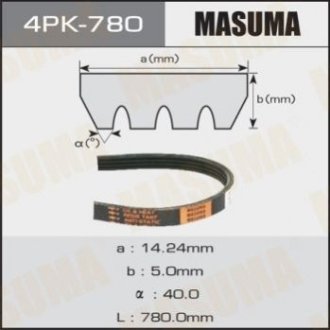 Ремінь приводу навісного обладнання Masuma 4PK780 (фото 1)