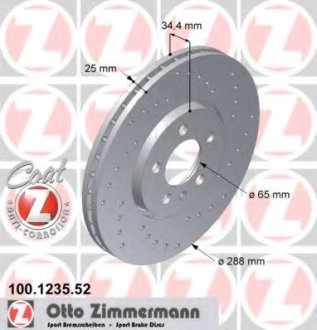 Диск гальмівний SPORT Z 6R0615301D ZIMMERMANN Otto Zimmermann GmbH 100123552
