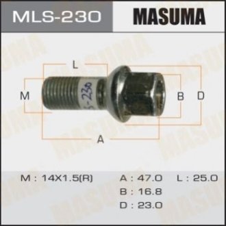 Болт колесный VOLKSWAGEN_ PASSAT - Masuma MLS230 (фото 1)