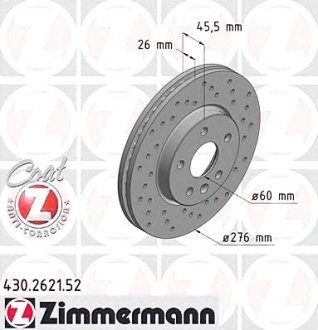 ДИСК ТОPМОЗНОЙ - ZIMMERMANN Otto Zimmermann GmbH 430262152