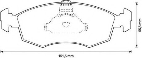Комплект тормозных колодок, дисковый тормоз JURID 571974J (фото 1)