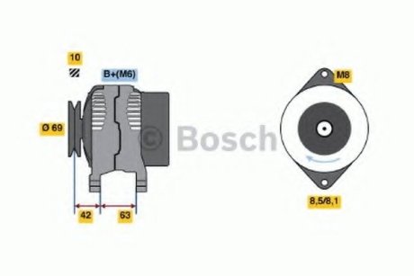 Генератор 14V 65A - Bosch 0986049051 (фото 1)