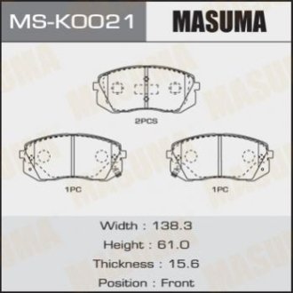 Колодки дисковые IX35, TUCSON, SONATA front (1_12) - Masuma MSK0021
