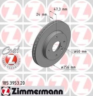 Тормозной диск - Otto Zimmermann GmbH 185395320 (фото 1)