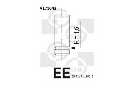 Клапан выпуск Doblo 1.6i BGA V171043 (фото 1)