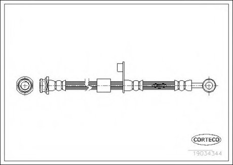 Тормозной шланг передний [495mm] CORTECO 19034344 (фото 1)