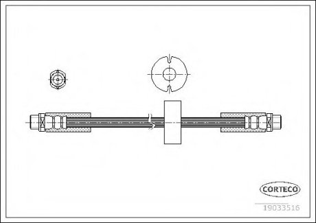 Тормозной шланг передний [359mm] CORTECO 19033516 (фото 1)