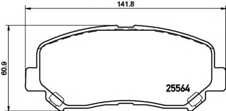 Гальмівні колодки дискові перед. Mazda Cx-5 2.0/2.2D/2.5 11.11- Hella 8DB355020511