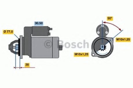 Стартер - Bosch 0986016001 (фото 1)