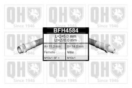 Тормозной шланг - Quinton Hazell BFH4584