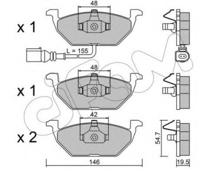 Комплект тормозных колодок, дисковый тормоз CIFAM 822-211-2 (фото 1)