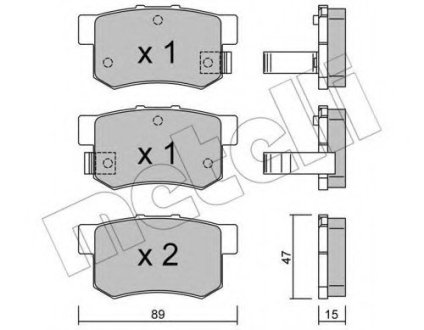 Комплект тормозных колодок, дисковый тормоз METELLI 22-0173-0