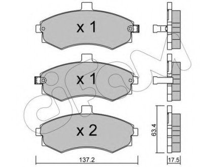 Комплект тормозных колодок, дисковый тормоз CIFAM 822-504-0 (фото 1)