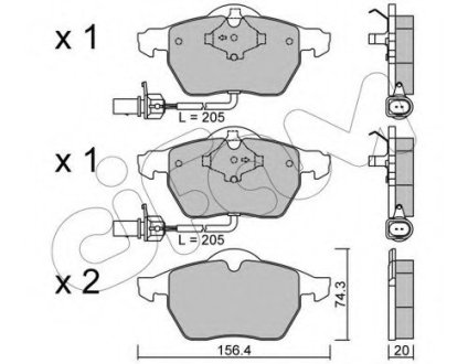 Комплект тормозных колодок, дисковый тормоз CIFAM 822-314-0 (фото 1)