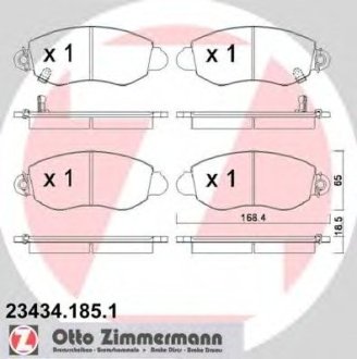 Комплект гальмівних колодок, дискове гальмо - ZIMMERMANN Otto Zimmermann GmbH 23434.185.1