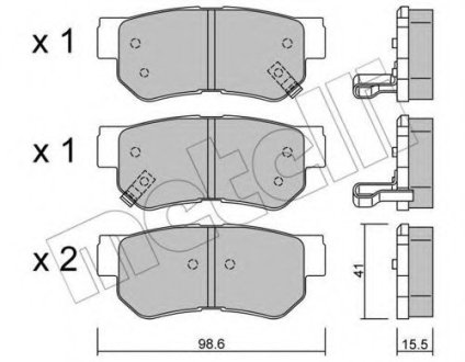 Комплект тормозных колодок, дисковый тормоз METELLI 22-0365-0 (фото 1)