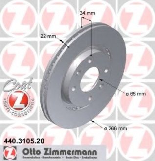 Диск гальмівний Coat Z 4246W1 ZIMMERMANN Otto Zimmermann GmbH 440.3105.20