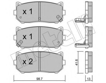 Комплект тормозных колодок, дисковый тормоз METELLI 22-0372-0 (фото 1)