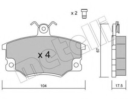Комплект тормозных колодок, дисковый тормоз METELLI 22-0030-1 (фото 1)