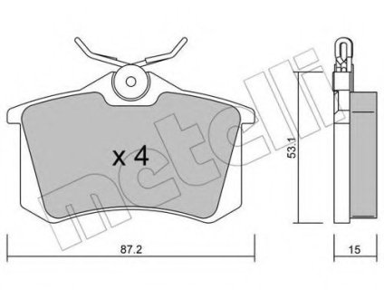 Комплект тормозных колодок, дисковый тормоз METELLI 22-0100-0 (фото 1)