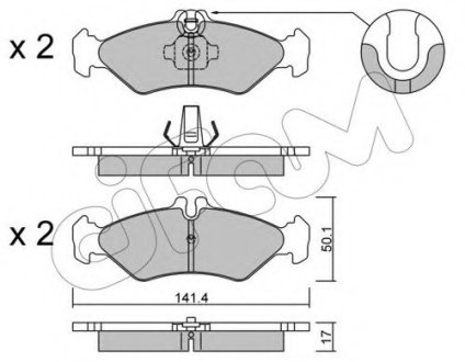 Комплект тормозных колодок, дисковый тормоз CIFAM 822-571-0
