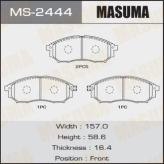 Колодки дискові AN-605WK (1_12) MS-2444 - Masuma MS2444 (фото 1)