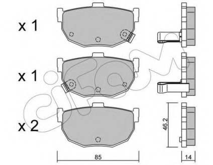 Комплект тормозных колодок, дисковый тормоз CIFAM 822-362-0 (фото 1)