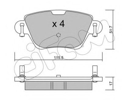 Комплект тормозных колодок, дисковый тормоз CIFAM 822-319-0 (фото 1)