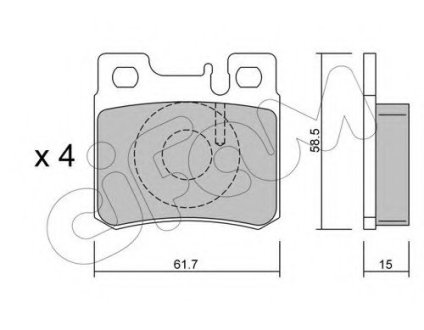 Комплект тормозных колодок, дисковый тормоз CIFAM 822-203-0 (фото 1)