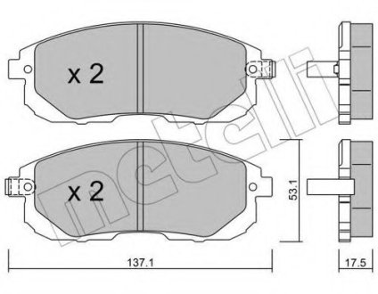 Колодки дискового тормоза METELLI 2208761 (фото 1)