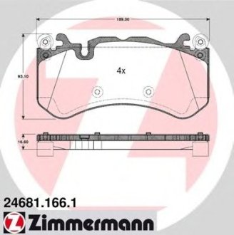 Комплект тормозных колодок Otto Zimmermann GmbH 246811661