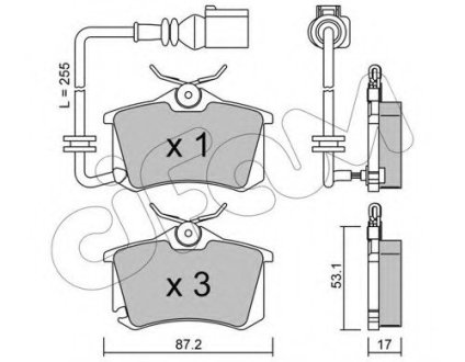Комплект тормозных колодок, дисковый тормоз CIFAM 822-100-4