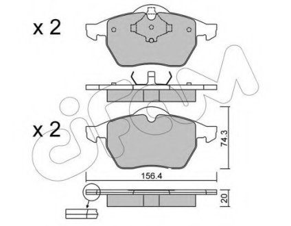 Комплект тормозных колодок, дисковый тормоз CIFAM 822-181-2