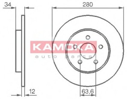 Гальмівний диск - Kamoka 1032252 (фото 1)