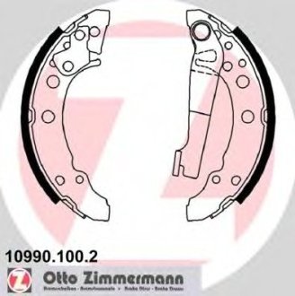 Комплект гальмівних колодок Otto Zimmermann GmbH 10990.100.2 (фото 1)
