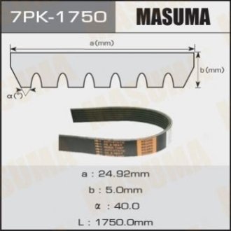 Ремінь приводу навісного обладнання Masuma 7PK1750 (фото 1)