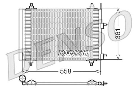 Конденсатор (радиатор конд.) Peugeot 307 (558_361_16мм) с осушит. - Denso DCN21015 (фото 1)
