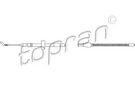 Трос, стояночная тормозная система Topran (Hans Pries) 104084
