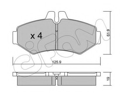 Комплект тормозных колодок, дисковый тормоз CIFAM 822-572-0