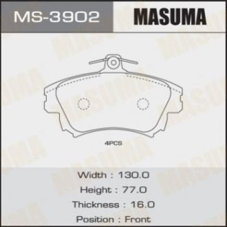 Колодки дискові COLT_ Z37A (1_12) - Masuma MS-3902 (фото 1)