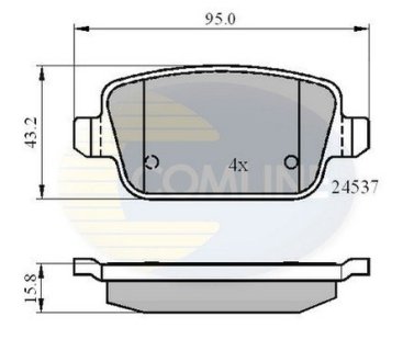 Комплект тормозных колодок, дисковый тормоз COMLINE CBP01610 (фото 1)