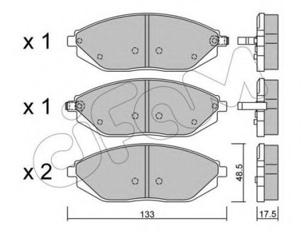 Комплект тормозных колодок, дисковый тормоз - CIFAM 822-908-0